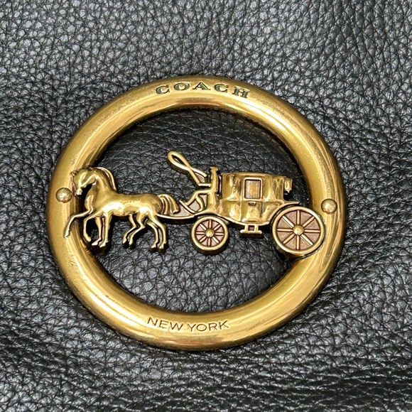 Coach Black Pebbled Leather Elle Hobo Shoulder Bag - Picture 3 of 9